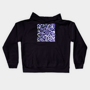 white swirls and dots on purple Kids Hoodie